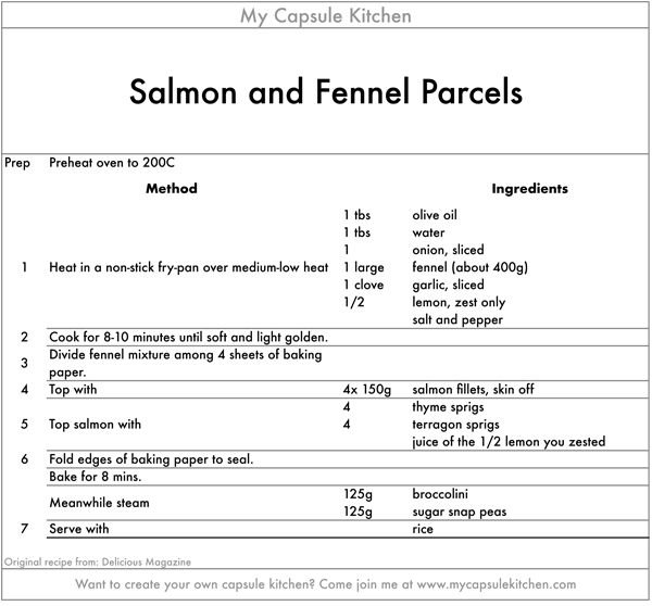 Salmon and Fennel Parcels recipe