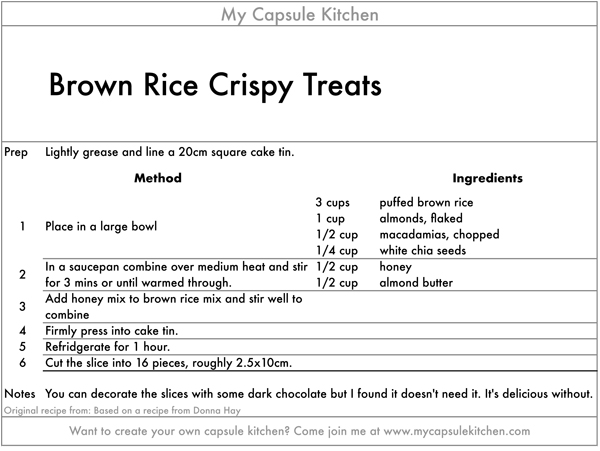 Brown Rice Crispy Treats recipe