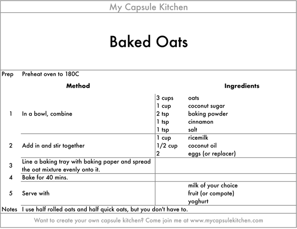 Baked Oats recipe