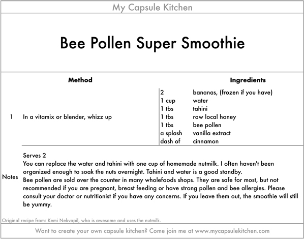 Beepollen Super Smoothie recipe