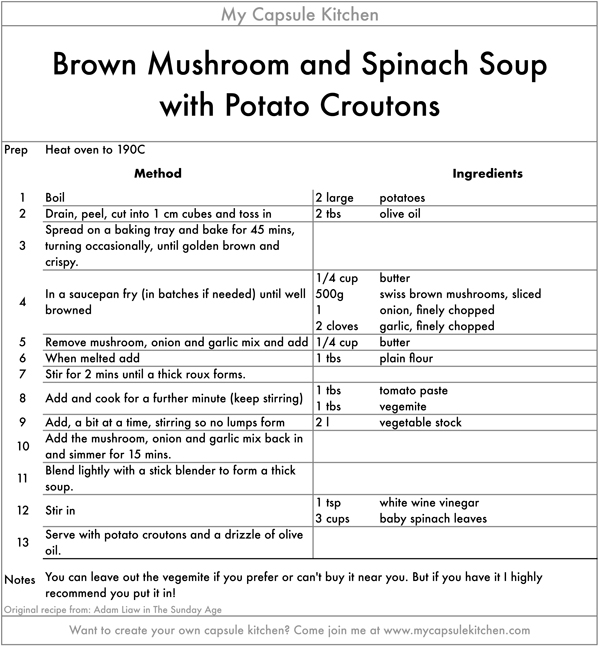 Brown Mushroom Soup recipe