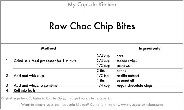 Raw Choc Chip Bites recipe