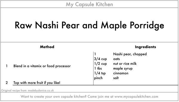 Nashi Pear Porridge recipe