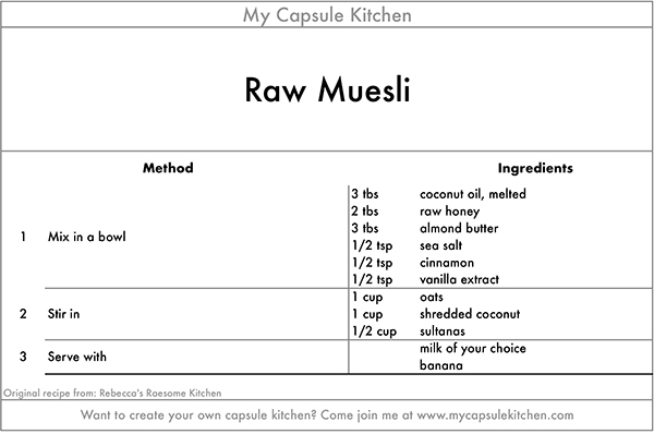Raw Muesli recipe