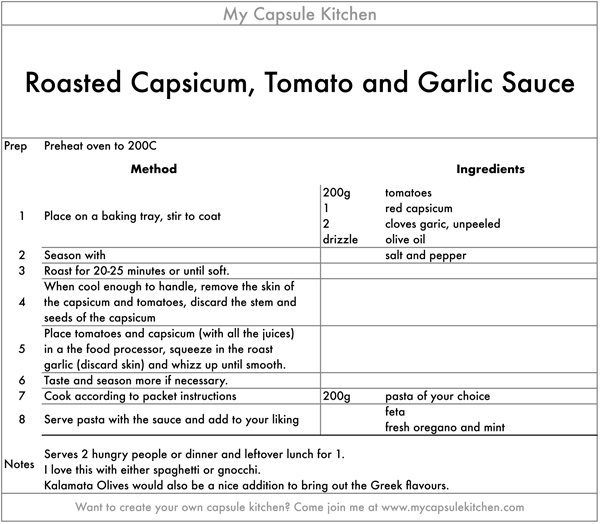 Roast Capsicum, Tomato and Garlic sauce recipe