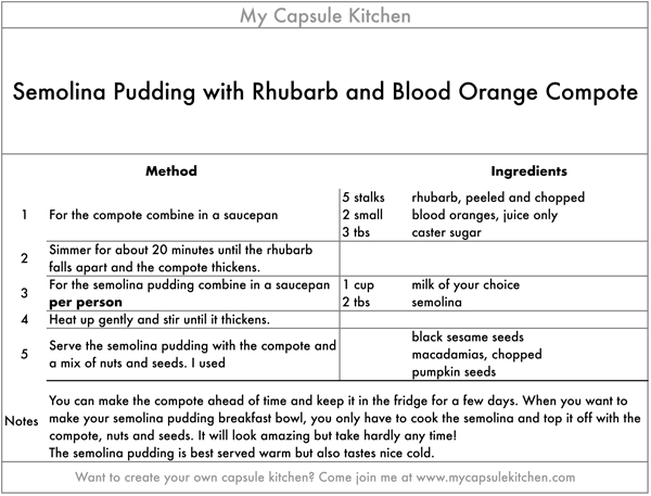 Semolina Pudding and Blood Orange Compote recipe