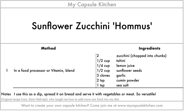 Sunflower Zucchini Hommus recipe