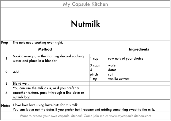 Nutmilk recipe