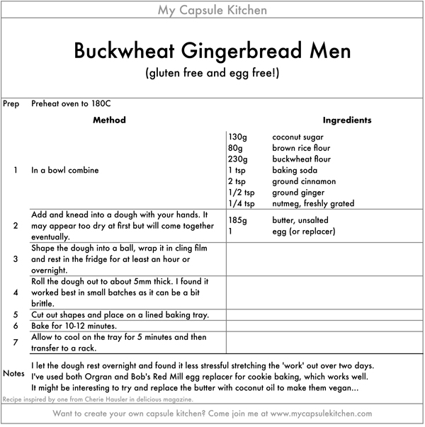 Glutenfree Gingerbread Men recipe