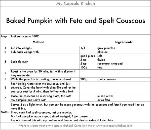 Baked Pumpkin with Spelt Couscous recipe