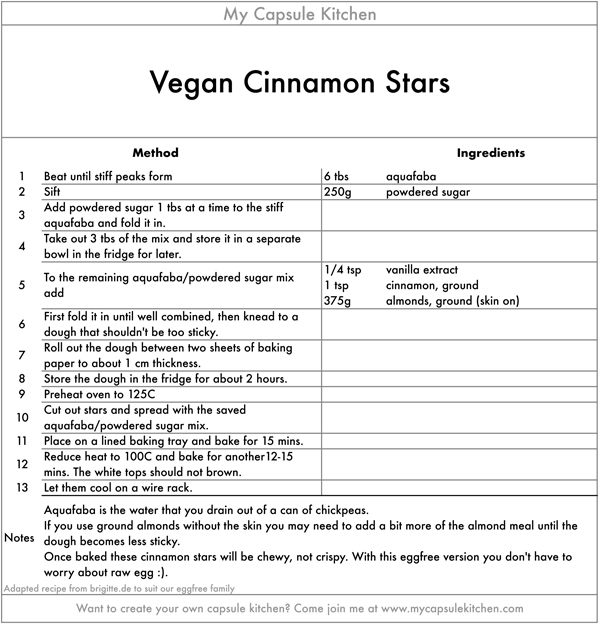 Vegan cinnamon stars recipe