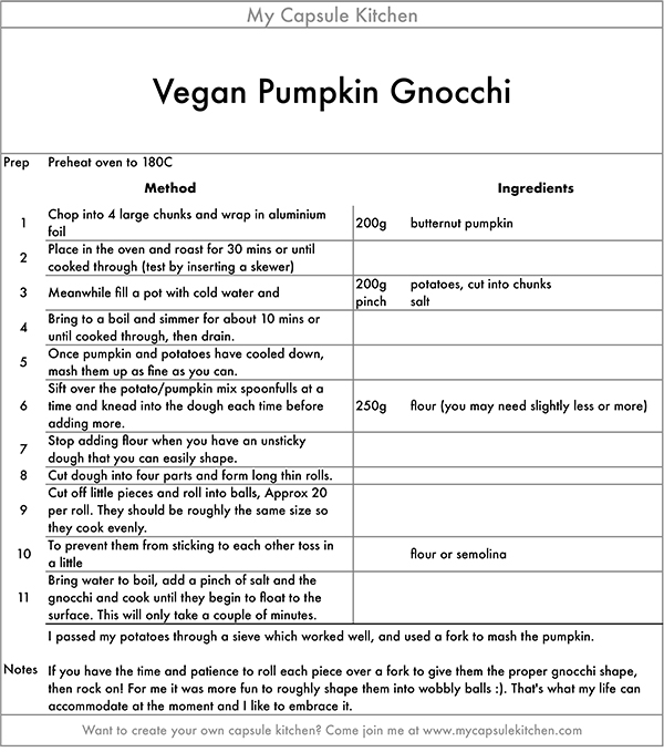 Vegan Pumpkin Gnocchi recipe