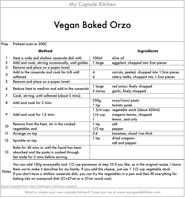 Baked Orzo recipe
