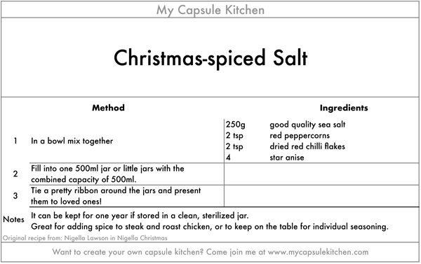 Christmas spiced Salt recipe