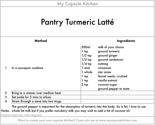 Pantry Turmeric Latte recipe