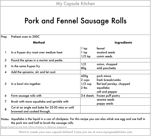 Pork and Fennel Sausage Rolls recipe