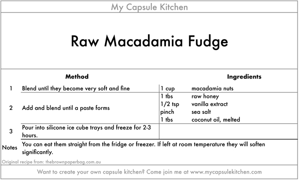 Raw Macadamia Fudge recipe