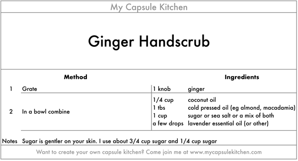 Ginger Handscrub recipe