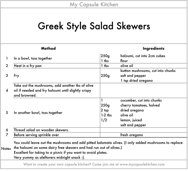 Greek Salad Skewers recipe