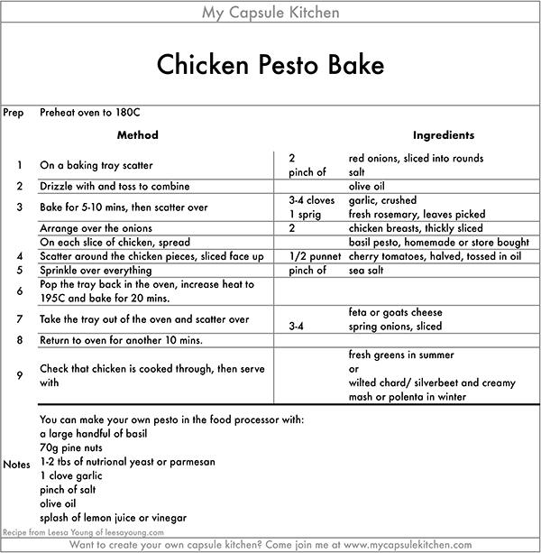 Chicken Pesto Bake recipe