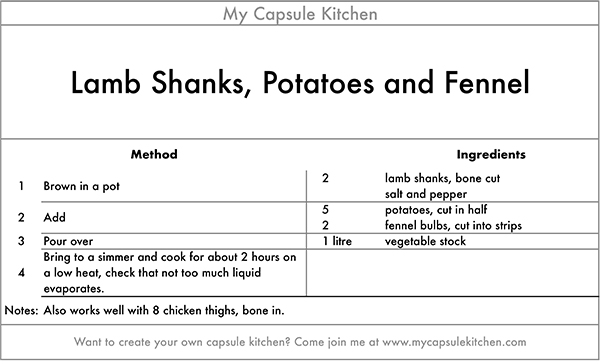 Lamb Shanks, Potatoes and Fennel recipe