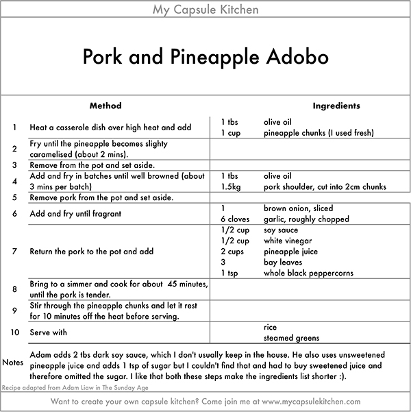 Pork and Pineapple Adobo recipe