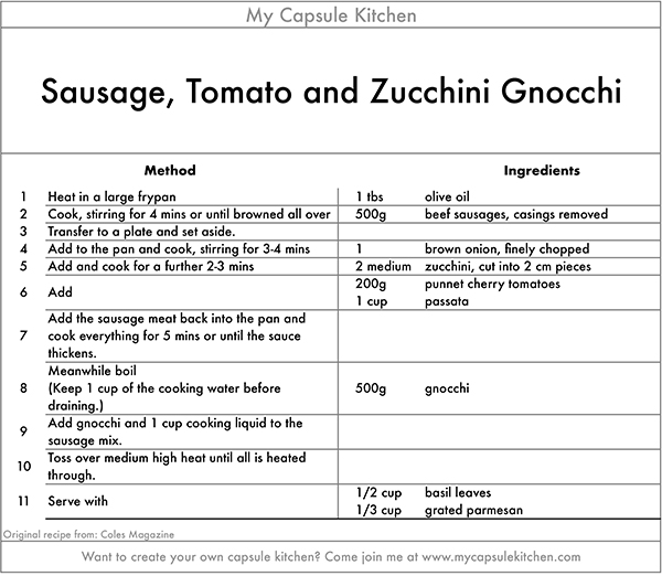 Sausage and Zucchini Gnocchi recipe