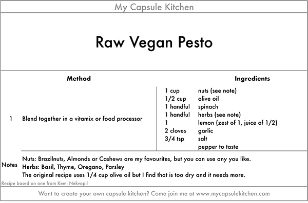 Raw Vegan Pesto recipe