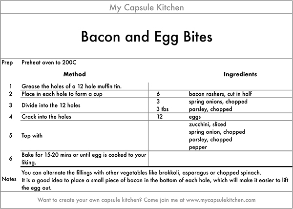 Bacon and Egg Bites recipe