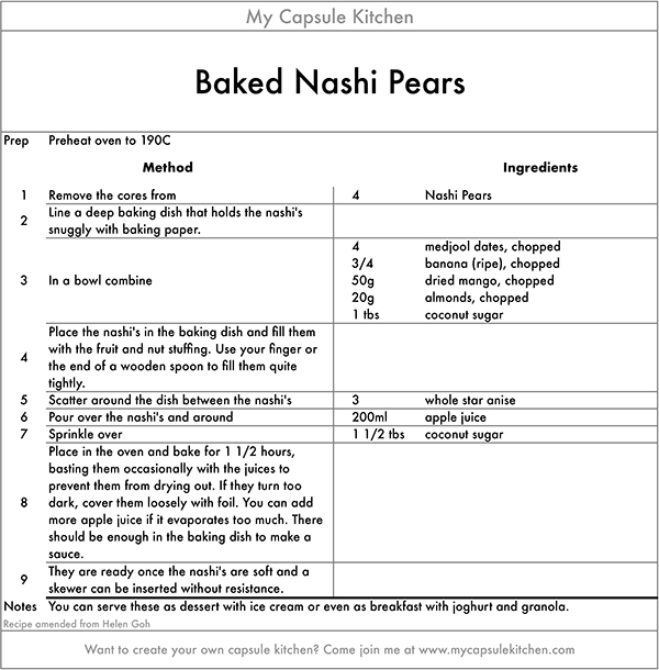 Baked Nashi Pears recipe