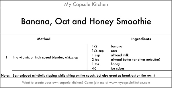 Banana, Oat and Honey Smoothie recipe
