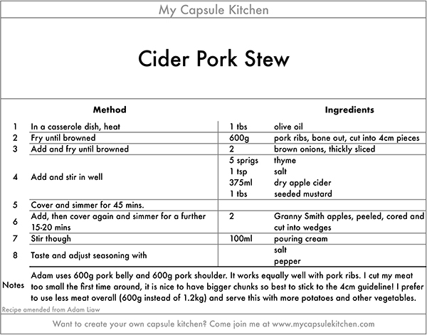 Cider Pork Stew recipe