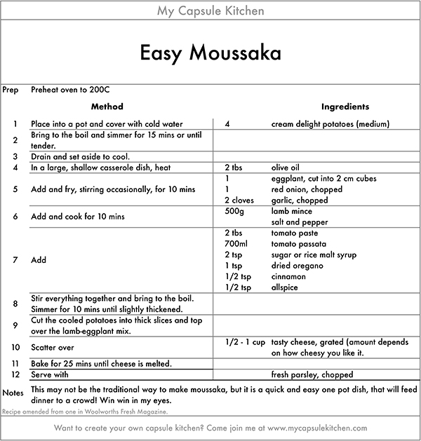 Easy Moussaka recipe