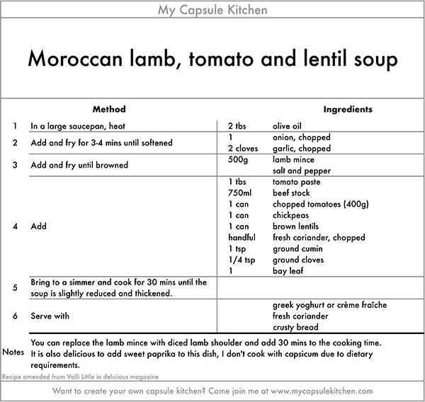 Workbook4.xlsxMoroccan lamb, tomato and lentil soup recipe