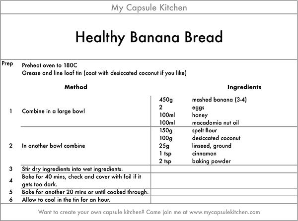 Healthy Banana Bread recipe