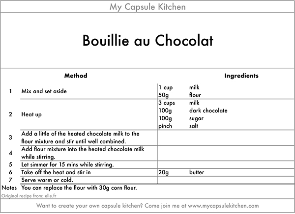 Bouillie au Chocolat recipe