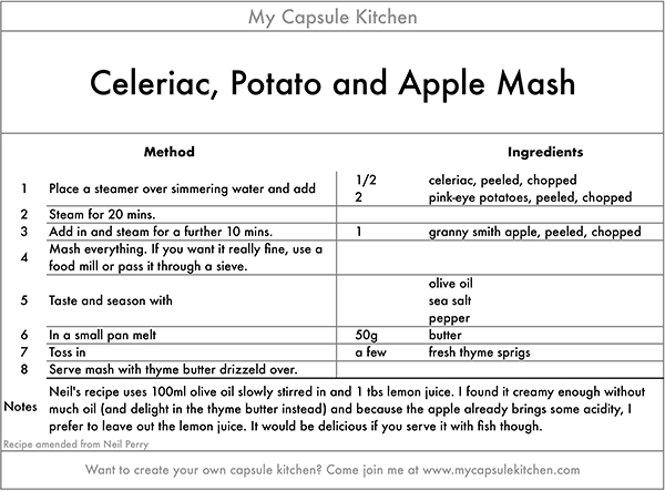 Celeriac, Potato and Apple Mash recipe