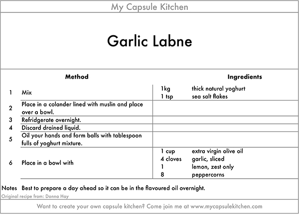 Garlic Labne recipe