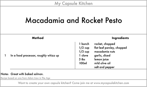 Macadamia and Rocket Pesto recipe