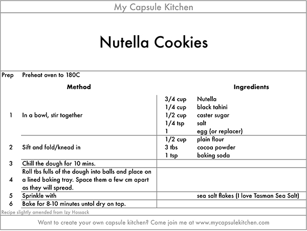 Nutella Cookies recipe