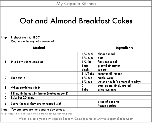 Oat and Almond Breakfast Cakes recipe