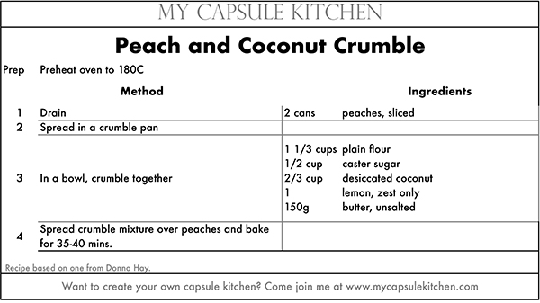 Peach and Coconut Crumble recipe