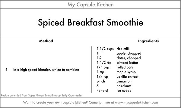 Spiced Breakfast Smoothie recipe