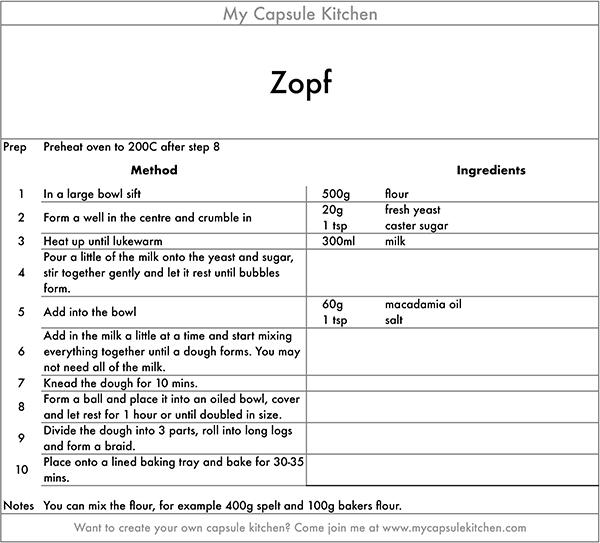 Zopf recipe
