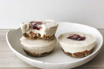cashew Cheesecakes on a white plate