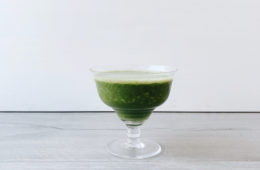 spinach and watermelon smoothie in a cocktail glass