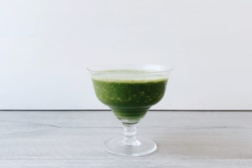 spinach and watermelon smoothie in a cocktail glass