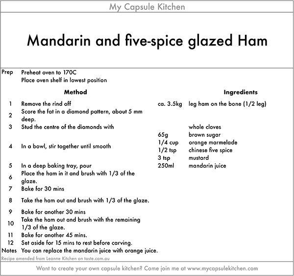 Mandarin and five spice glazed ham recipe