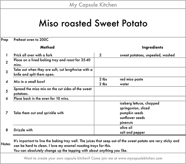 Miso roasted Sweet Potato recipe