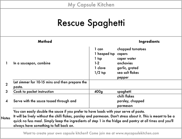 Rescue Spaghetti recipe